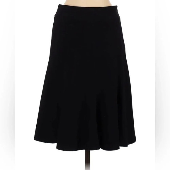 Rafaella Casual Midi Skirt Calf Length: Black Solid Bottoms - Size 10. NWT - Picture 1 of 5